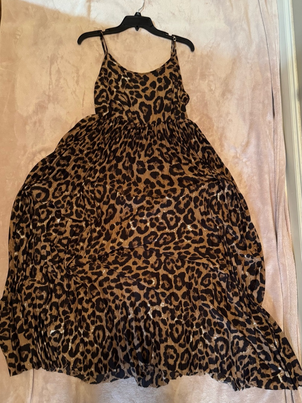 Brown and Black Leopard Print Maxi Dress